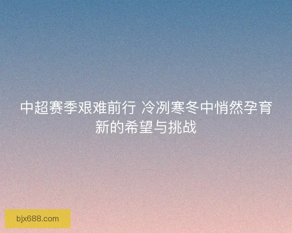 中超赛季艰难前行 冷冽寒冬中悄然孕育新的希望与挑战